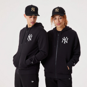 Sweat à capuche zippé Essentials MLB Yankees Noir et Blanc